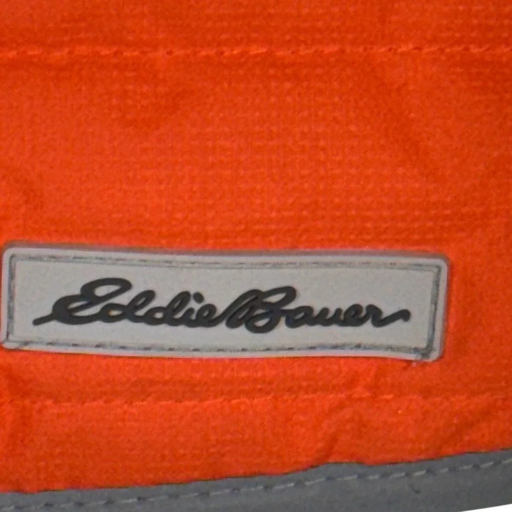 Eddie Bauer Quilted Reflective Dog Vest Large Orange Fleece Lined‎ Pet Jacket
